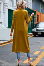 Velvet Open Front Long Cardigan Pockets (4)