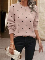 Polka Dot Long Sleeve Sweater (14)