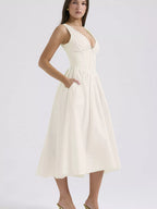 V-neck Sleeveless Midi Dress (23)