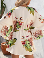 Block Drawstring Waist Button Up Dress (7)