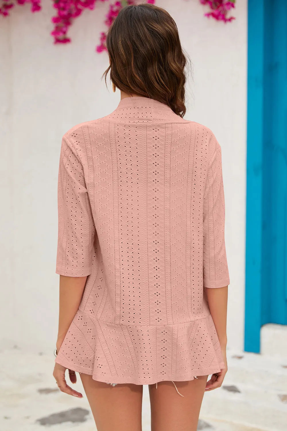 Eyelet Open Front Cardigan (24)