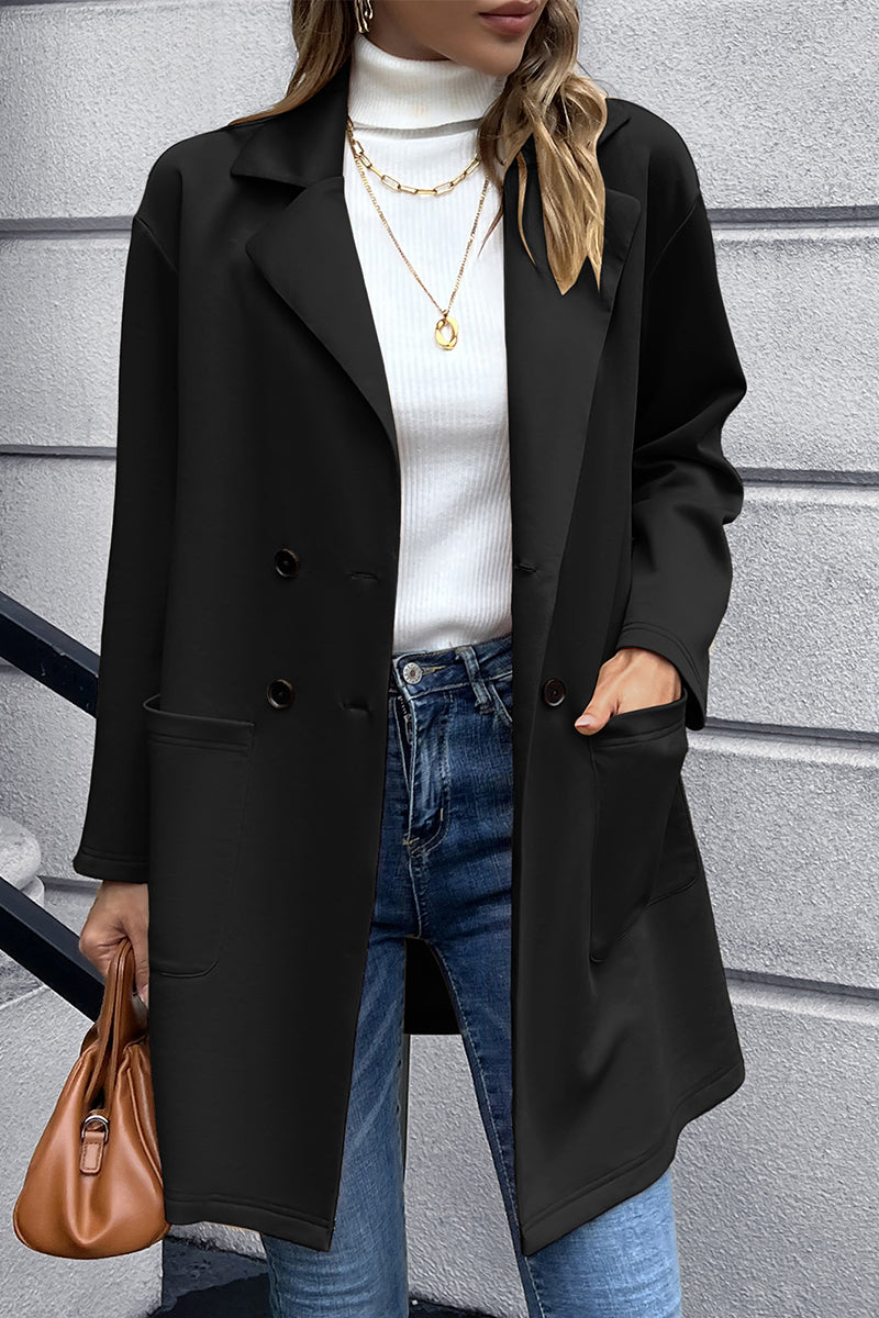 Lapel Collar Long Sleeve Blazer (8)