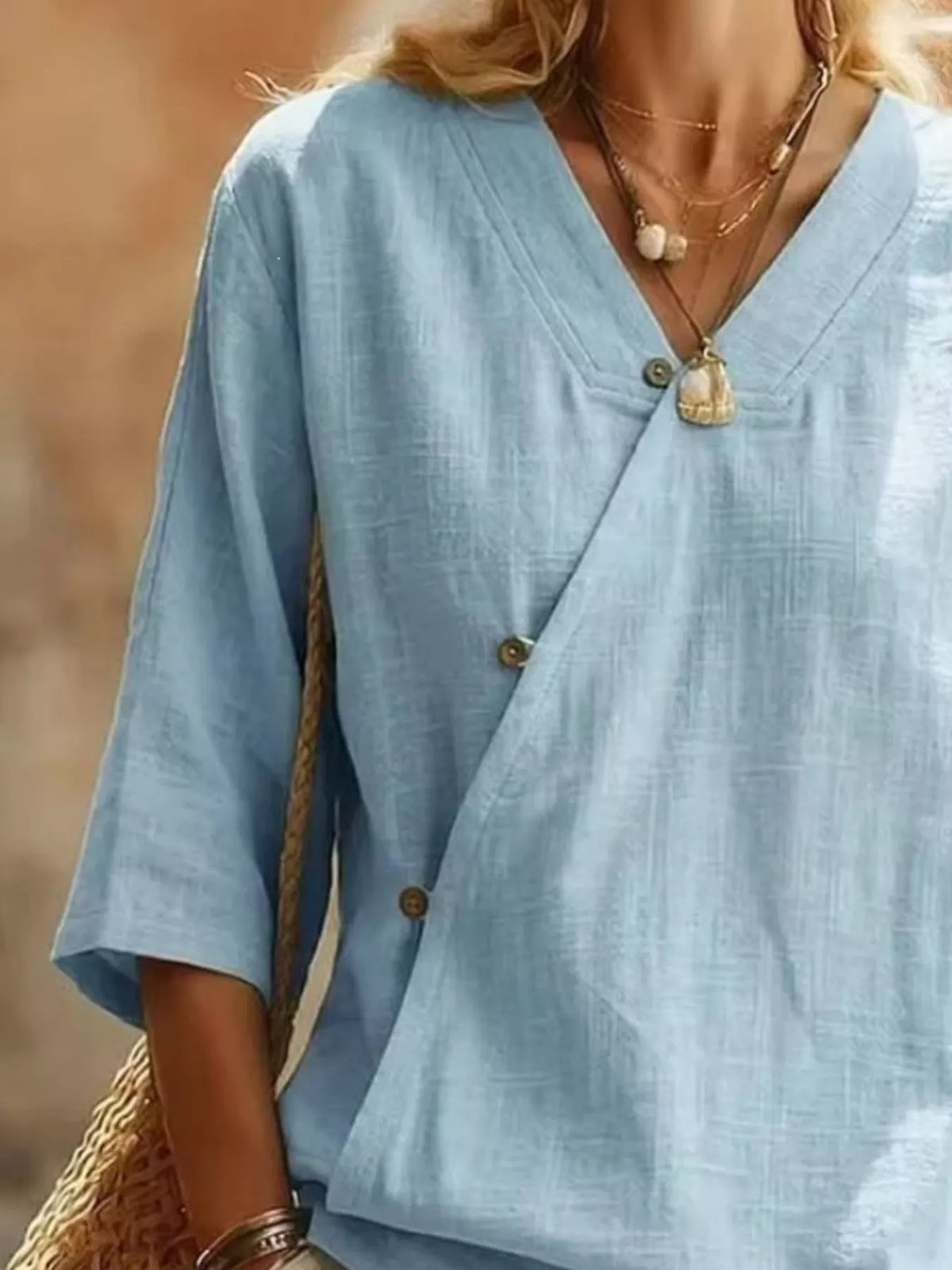 Surplice 3/4 Sleeve Blouse (7)