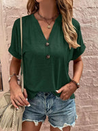 Full Size Notched T-shirt Rolled Sleeves Plus (14)