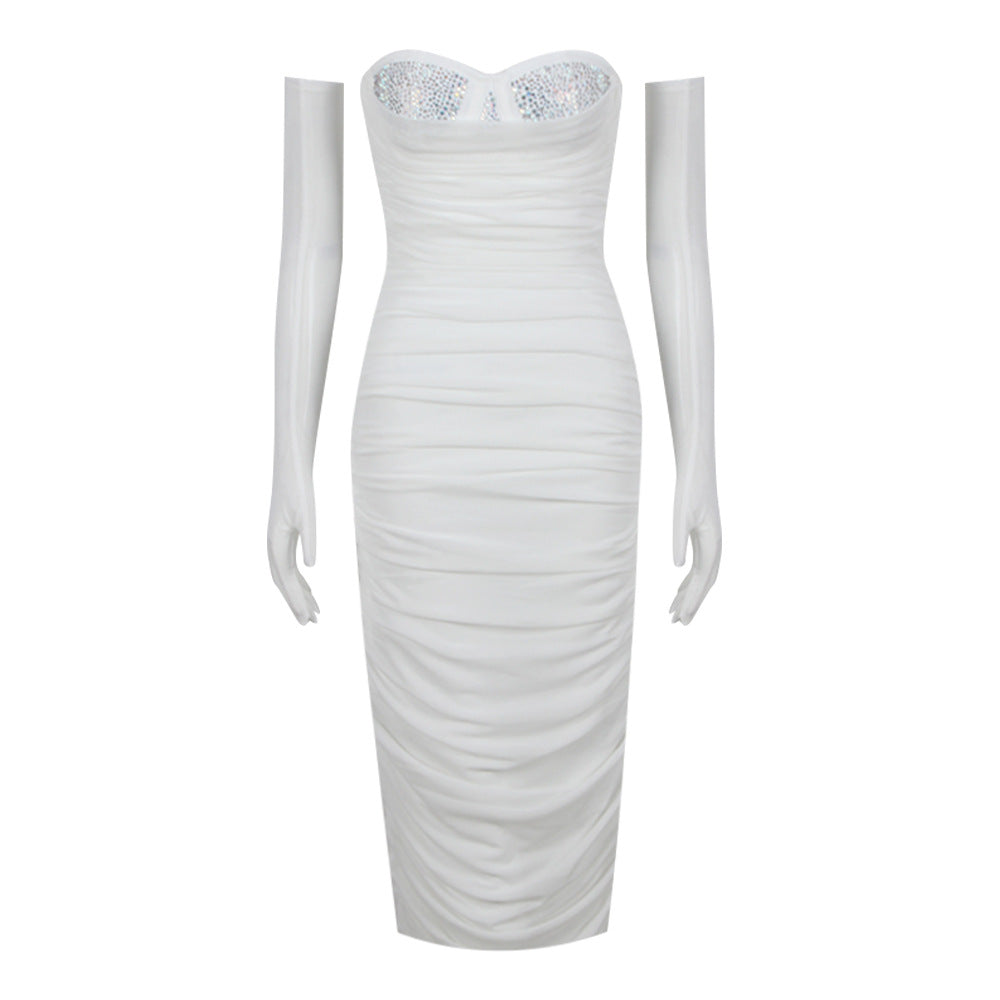 Mesh Stitching Bandage Suspender Dress photo 11
