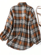 Plaid Button Up Long Sleeve Shacket (8)