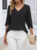 V-neck 3/4 Sleeve Blouse (8)