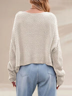 Cable Knit Dropped Shoulder Sweater (12)
