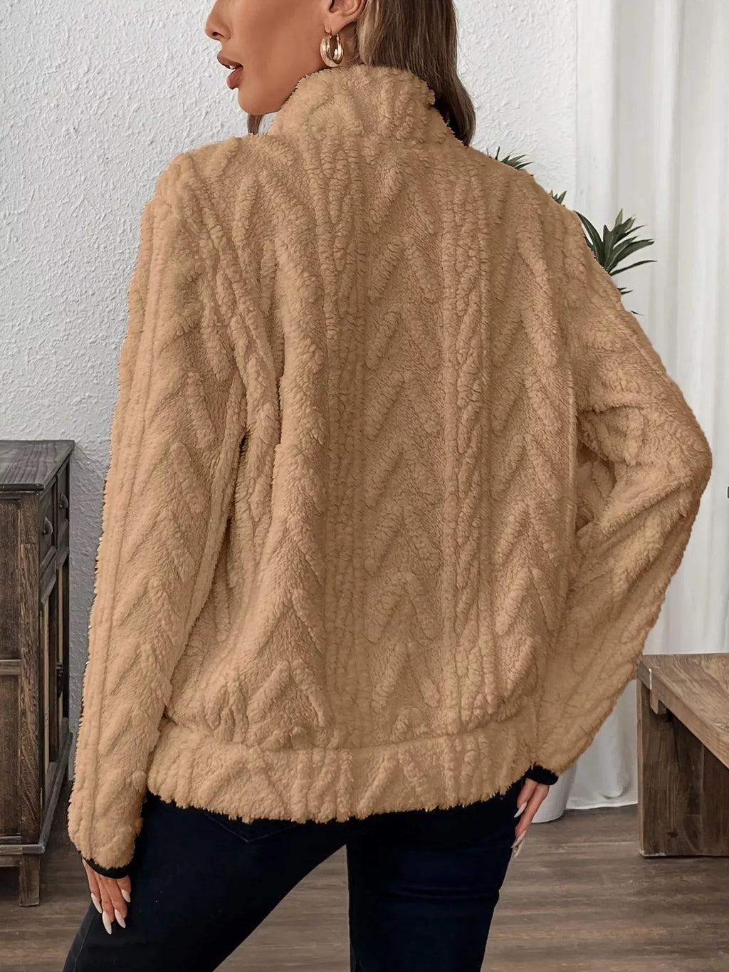 Full Size Fleece Half Zip Sweatshirt Plus (21)