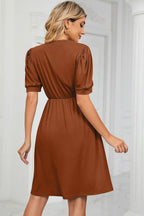 V-neck Puff Sleeve Dress (23)
