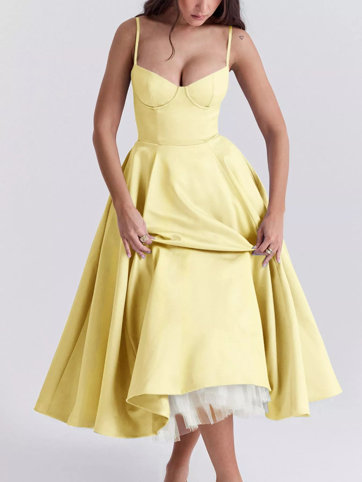 Sweetheart Neck A-line Midi Dress (32)