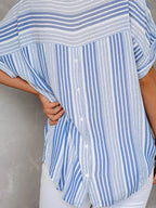 Full Size Collared Neck Half Sleeve Shirt Plus (9)