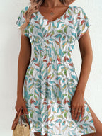Printed Short Sleeve Mini Dress (2)