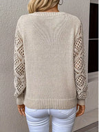 V-neck Hollow-out Sleeve Knit Sweater (3)