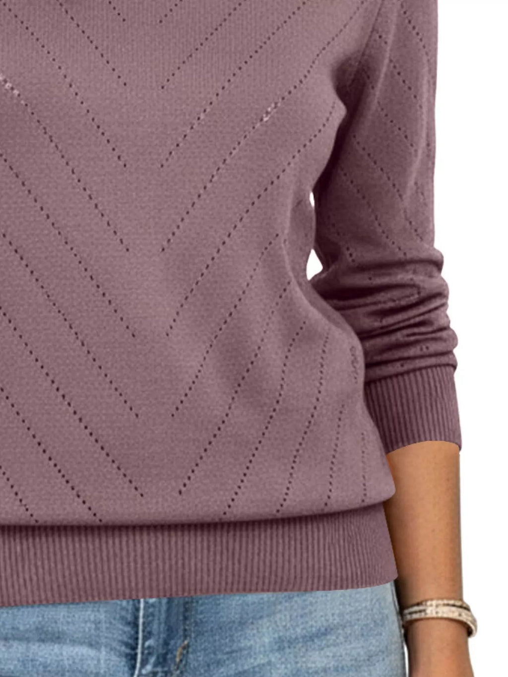 Openwork Round Neck Sweater (18)