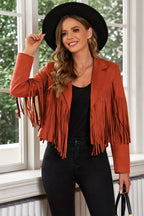 Fringe Trim Lapel Collar Cropped Blazer (18)