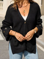 Oversized Knit Button-down Cardigan (14)