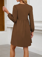 Tie Front Long Sleeve Mini Dress (12)