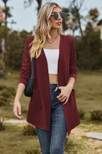 Cable-knit Long Sleeve Cardigan Pocket (9)