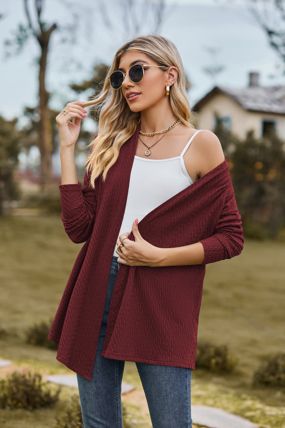 Open Front Long Sleeve Cardigan (8)