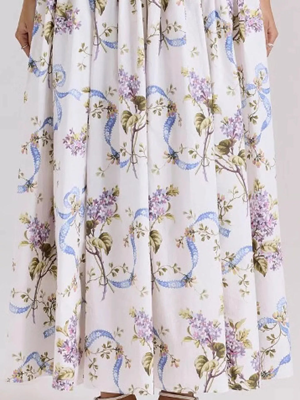 Floral Spaghetti Straps Midi Dress (36)