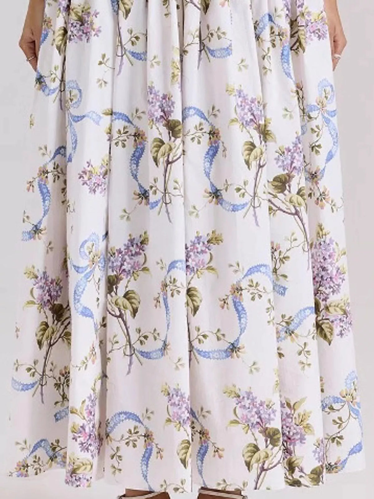 Floral Spaghetti Straps Midi Dress (36)