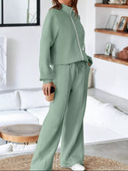 Drop Shoulder Zip Up Jacket Drawstring Pants Active 2pcs Set (32)