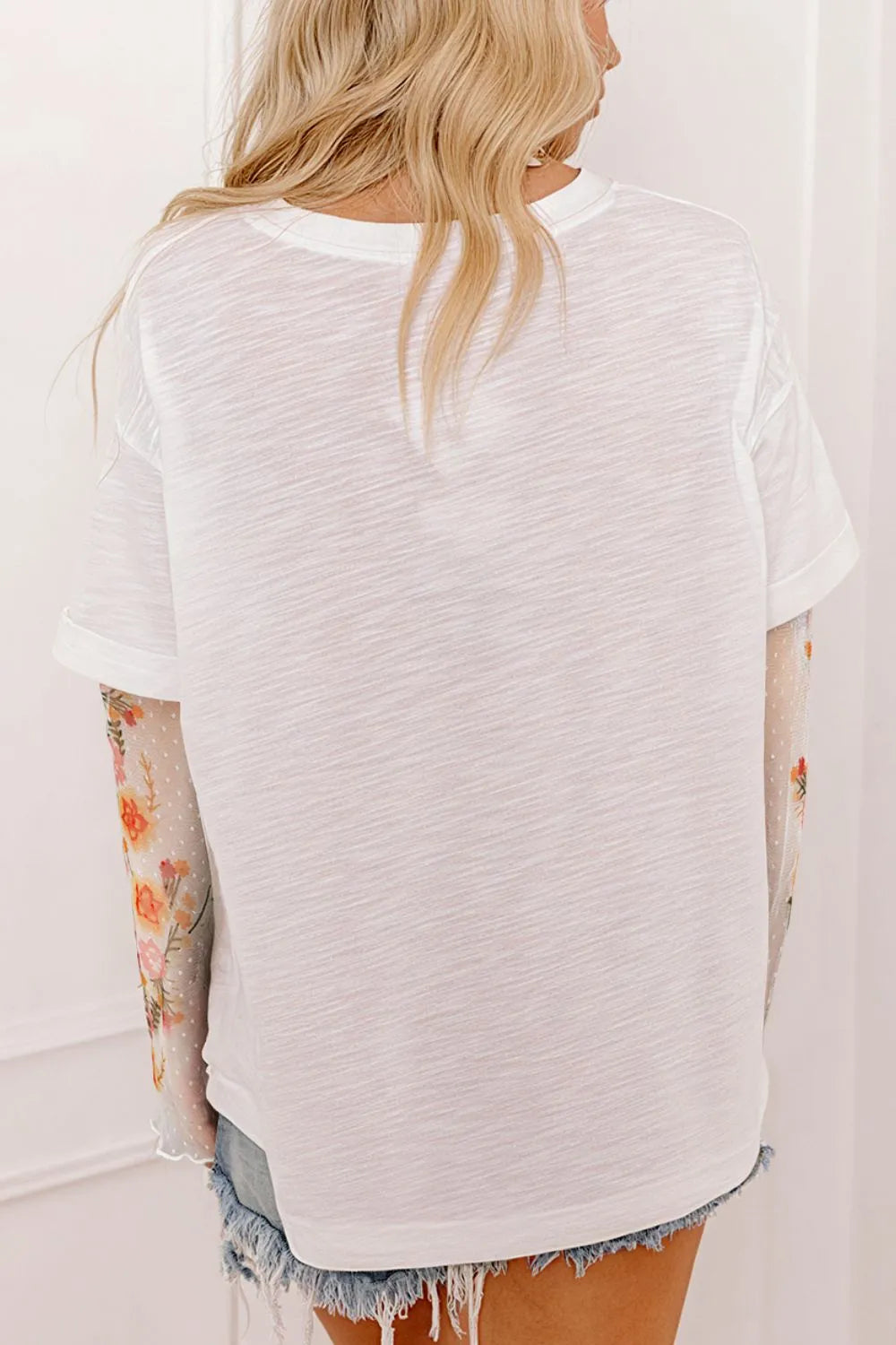 Faux Two Piece Floral Long Sleeve Patchwork Top (9)