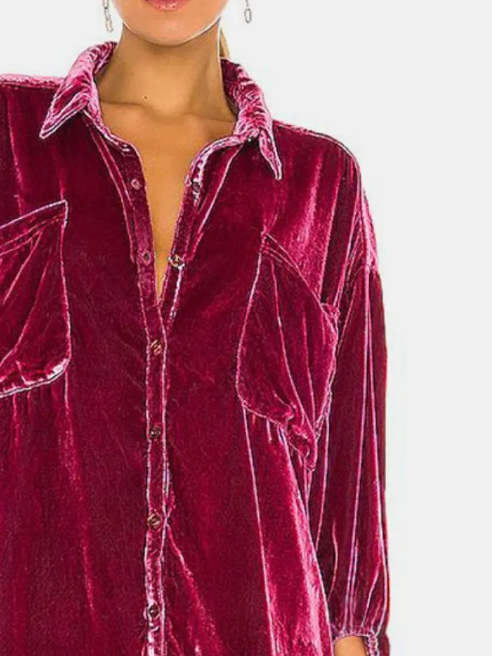 Collared Neck Button Down Long Sleeve Shirt (7)