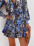 Tie Neck Lantern Sleeve Dress (3)