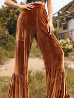 Velvet High Waist Wide Leg Pants (3)