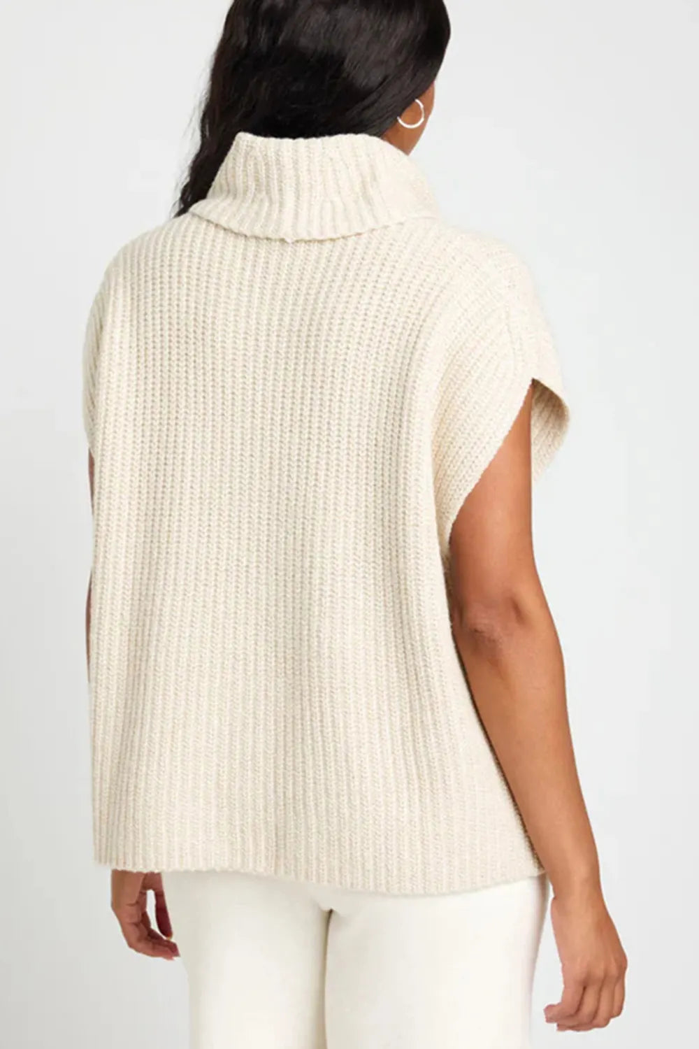 Slit Turtleneck Cap Sleeve Sweater (11)