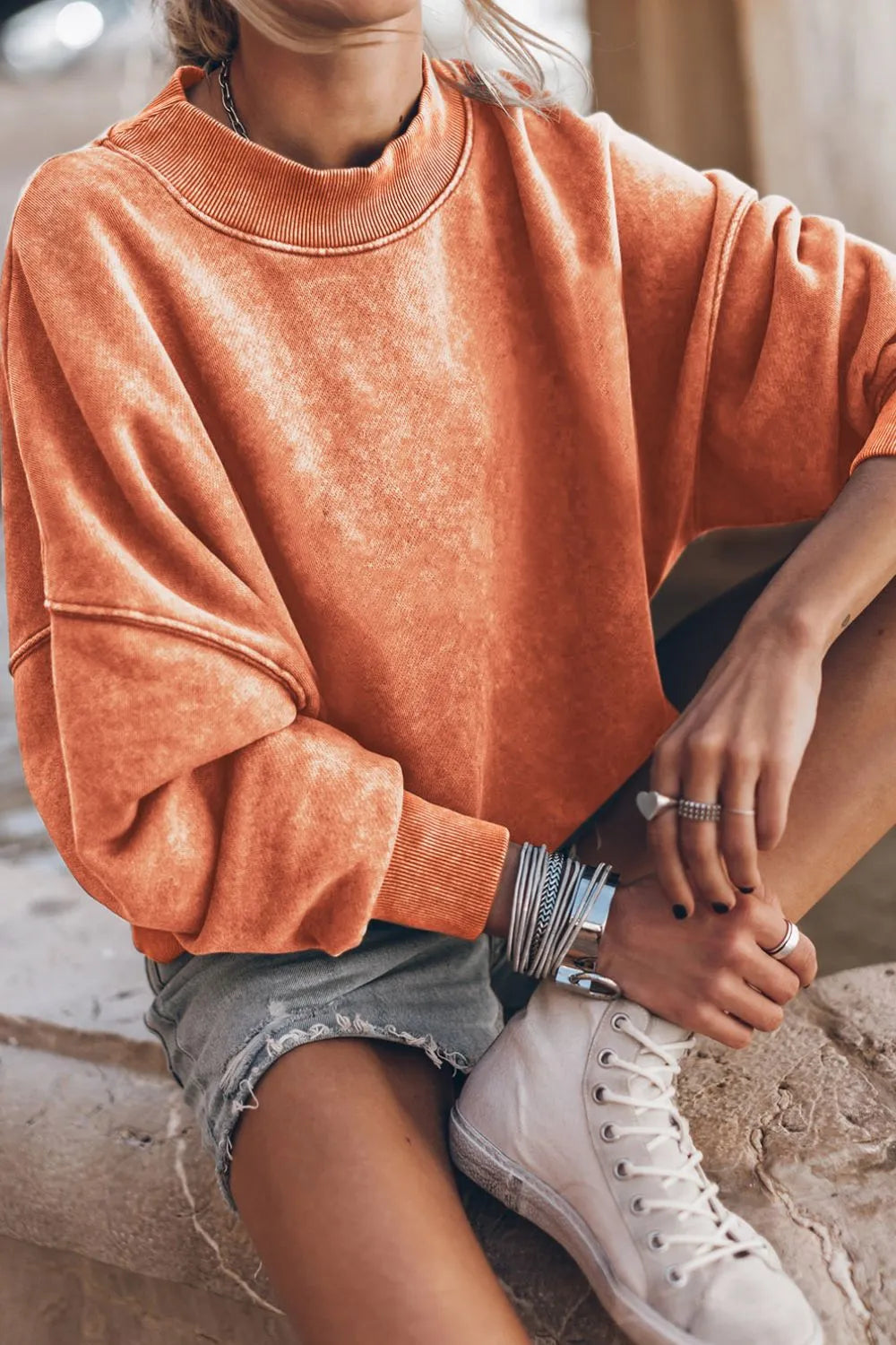 Mock Neck Dropped Shoulder Sweatshirt (19)