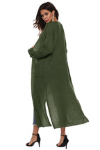Long Sleeve Open Front Buttoned Cardigan (21)