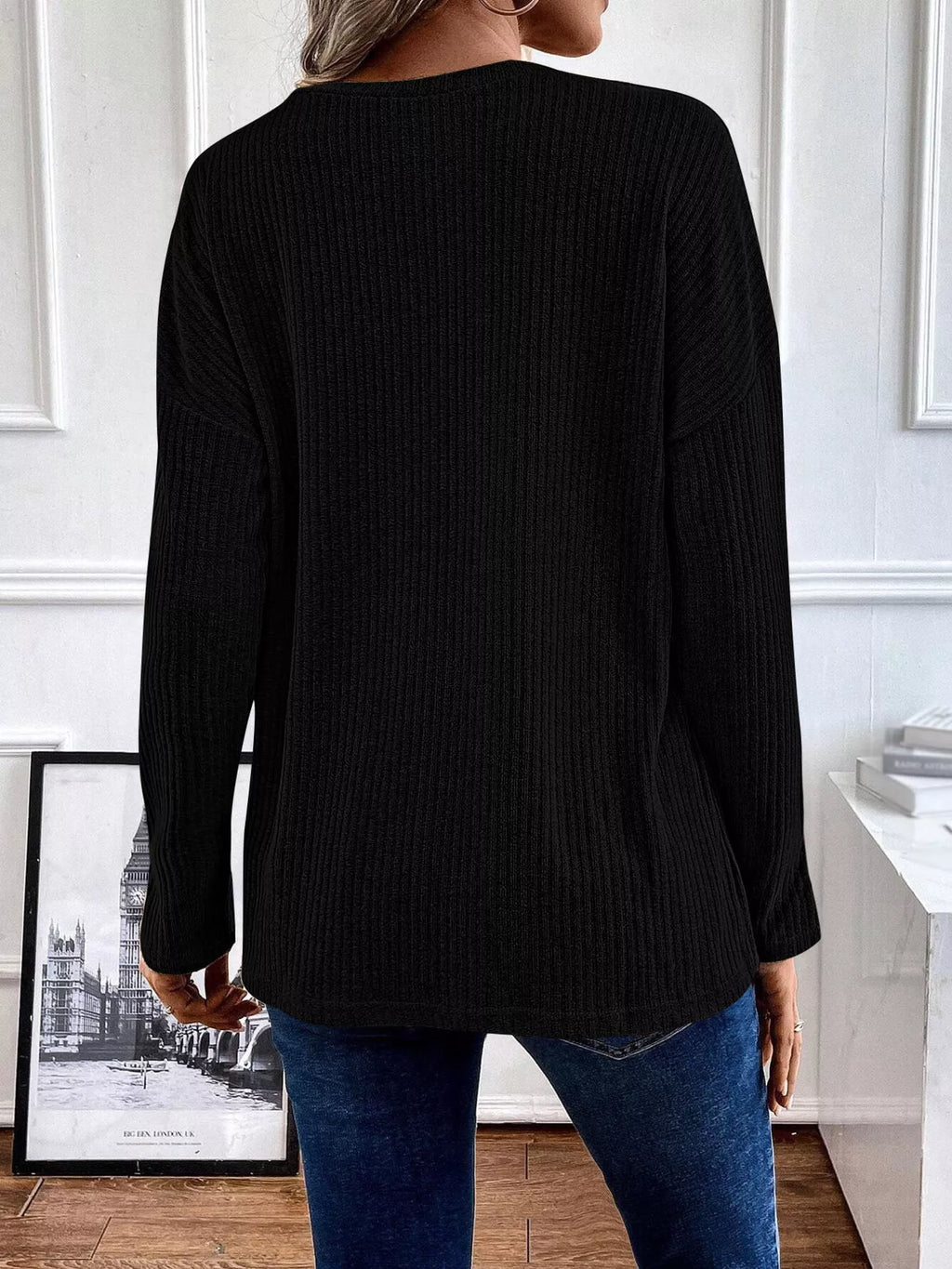 Button-detail Dropped Shoulder Top (13)