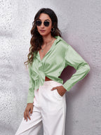 Collared Neck Buttoned Long Sleeve Shirt (19)