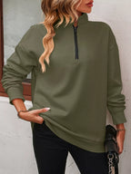 Quarter Zip Dropped Shoulder Sweatshirt (23)