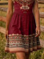 Tribal Print Sleeveless A-line Summer Dress (12)