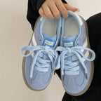 Contrast Round Toe Flat Sneakers (2)