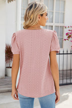 Eyelet Puff Sleeve T-shirt (28)