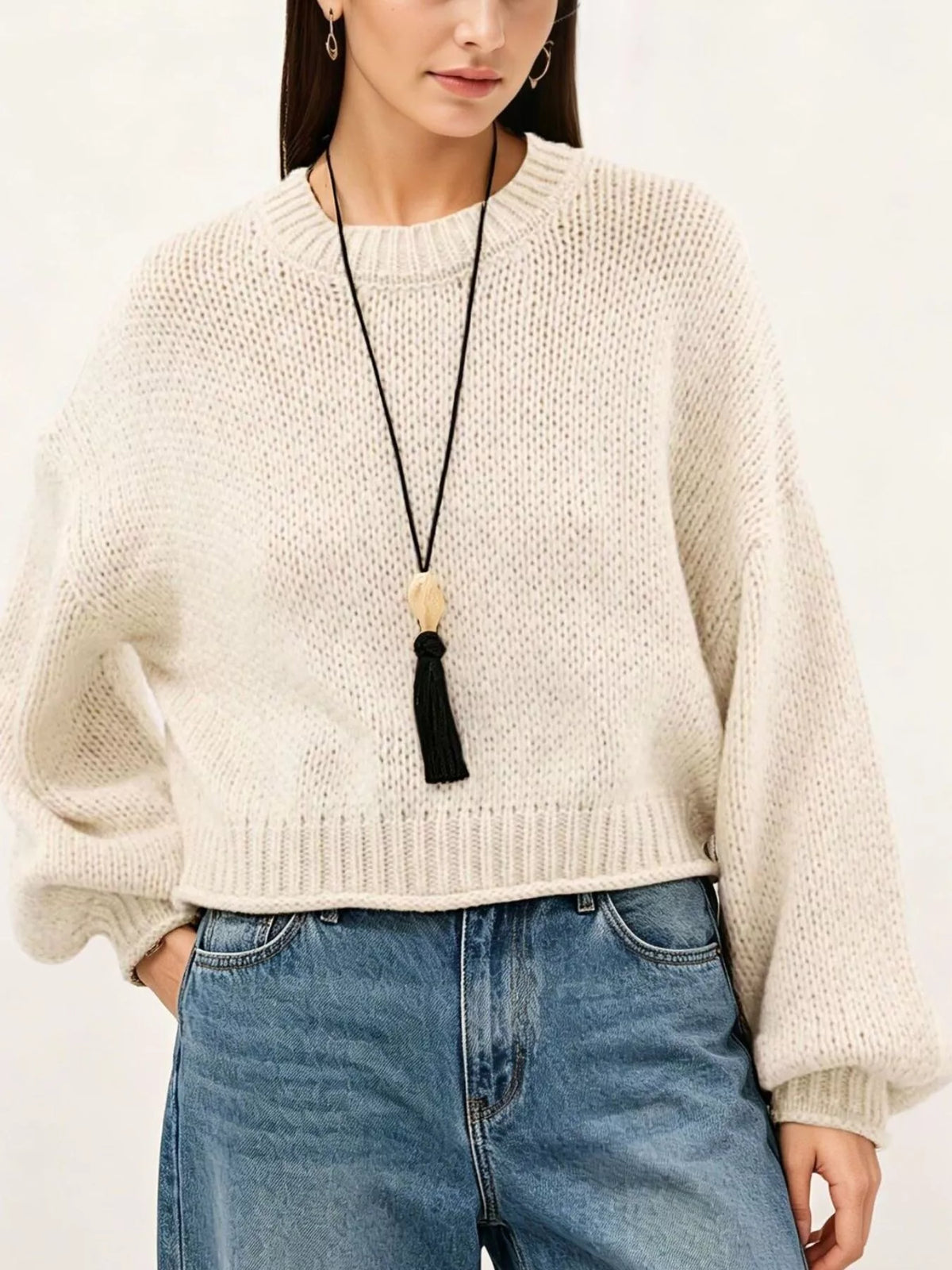 Oversized Chunky Knit Sweater (2)