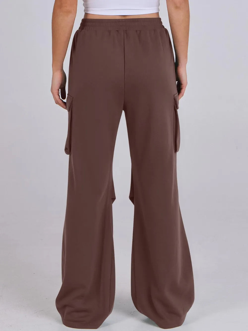 Elastic Waist Wide Leg Pants Pockets (4)