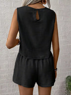 Sleeveless Top Shorts Casual Set (12)