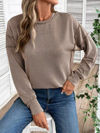 Side Slit Round Neck Sweatshirt (17)