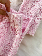 Lace Button Up Top Skirt Set (5)