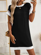 Round Neck Short Sleeve Mini Dress (25)