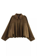 Collared Neck Dropped Shoulder Jacket (2)