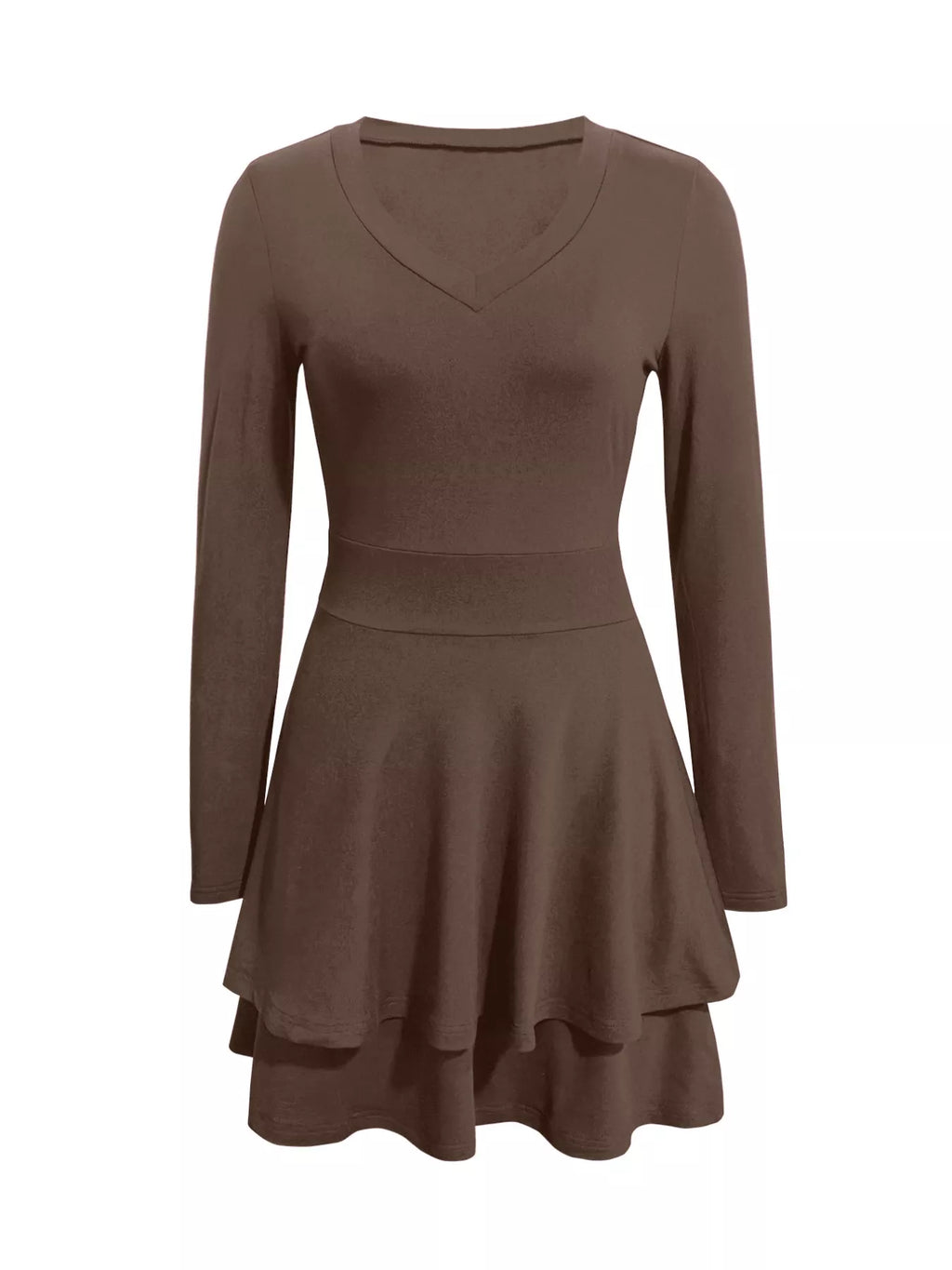 V-neck Layered Ruffle Mini Dress (11)