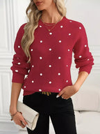 Polka Dot Long Sleeve Sweater (5)