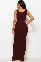 Scoop Neck Wide Strap Maxi Dress (35)